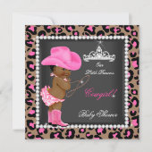 Princess Cowgirl Babydusche Pink Brown Ethnic Einladung (Vorderseite)