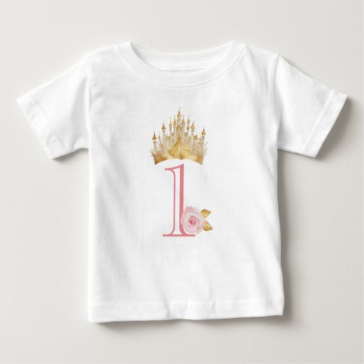 Princess Crown 1. Geburtstag Baby T - Shirt (Vorderseite)