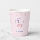 Princess Crown 3. Geburtstag Royal Threeness Pappbecher (Vorderseite)