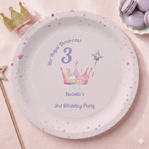 Princess Crown 3. Geburtstag Royal Threeness Pappteller