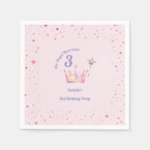Princess Crown 3. Geburtstag Royal Threeness Serviette (Vorderseite)