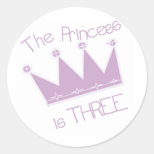 Princess Crown 3. Geburtstagsgeschenke und Geschen Runder Aufkleber