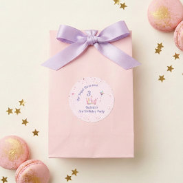 Princess Crown 3rd Birthday Royal Threeness Runder Aufkleber