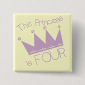 Princess Crown 4th Birthday Tshirts Button (Vorderseite)