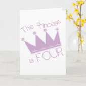 Princess Crown 4th Birthday Tshirts Karte (Gelbe Blume)