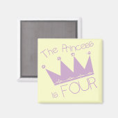 Princess Crown 4th Birthday Tshirts Magnet (Vorderseite/Rückseite)