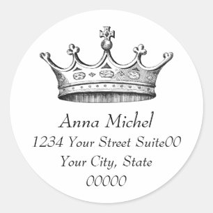 Princess Crown Address Sticker