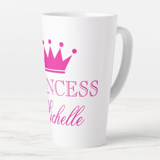 Princess Crown Benutzerdefinierte Latte Tasse (Rechte Ecke)