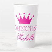 Princess Crown Benutzerdefinierte Latte Tasse (Vorderseite)