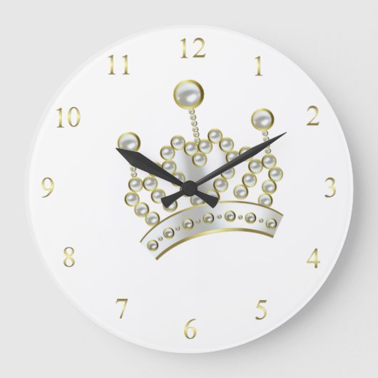 Princess Crown Clock Große Wanduhr (Vorderseite)