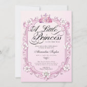 Princess Crown Diamonds Pearls Baby Girl Dusche Einladung (Vorderseite)