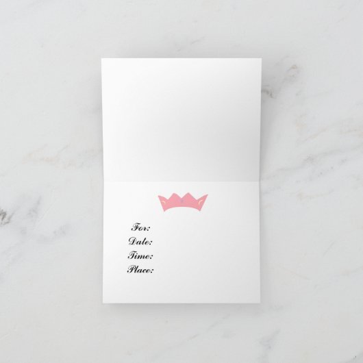 Princess Crown Einladung (Innenseite)