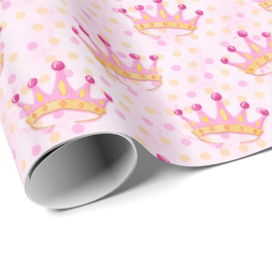 Princess Crown Geschenkpapier (Rolleneckpunkt)
