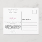 Princess Crown Girl Pink Foto Geburtsankündigung Ankündigungspostkarte (Rückseite)