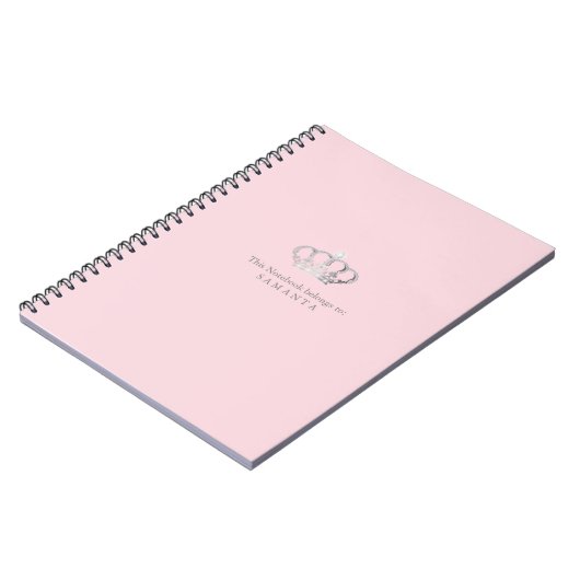 Princess Crown ı rosa Notebook Notizblock (Linke Seite)