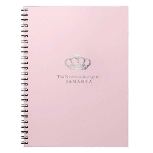 Princess Crown ı rosa Notebook Notizblock (Vorderseite)