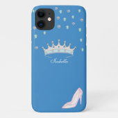 Princess Crown & Kristallschuh auf himmelblau Case-Mate iPhone Hülle (Rückseite)