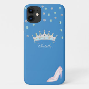 Princess Crown & Kristallschuh auf himmelblau Case-Mate iPhone Hülle
