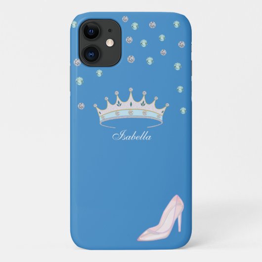 Princess Crown & Kristallschuh auf himmelblau Case-Mate iPhone Hülle (Rückseite)