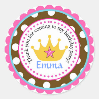 Princess Crown Labels Runder Aufkleber