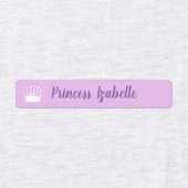Princess Crown Lila Pink Peach Yellow Name Etiketten (Design 1)