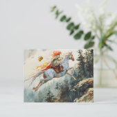 Princess Crown Lost Rosstrappe Legend Watercolor Postkarte (Stehend Vorderseite)