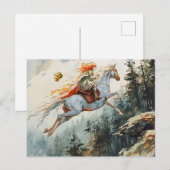 Princess Crown Lost Rosstrappe Legend Watercolor Postkarte (Vorne/Hinten)