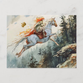 Princess Crown Lost  Rosstrappe Legend Watercolor Postkarte