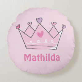 Princess Crown, Niedliches Babygeschenk, Personali Rundes Kissen
