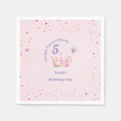 Princess Crown Pastel Pink Little Girl Geburtstag Serviette (Vorderseite)