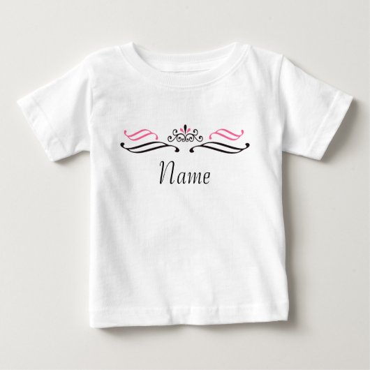 Princess Crown Personalisiert Baby Shirt mit Logo (Vorderseite)
