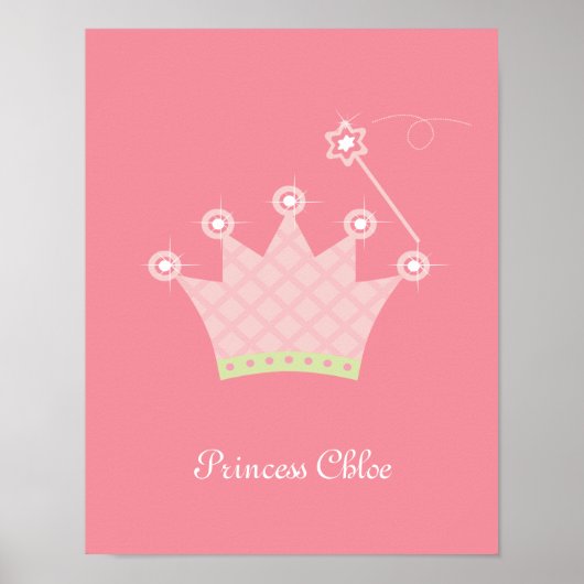 Princess Crown Personalized Kids Wall Art Poster (Vorne)