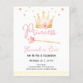 Princess Crown Pink 1. Girl Geburtstag Budget (Vorderseite)