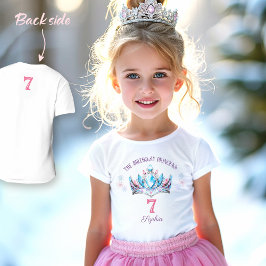 Princess Crown Pink Blue Lila Birthday Girl Name T-Shirt