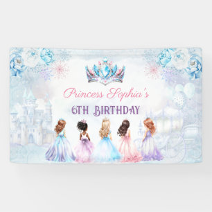Princess Crown Pink Blue Winter Girl Geburtstag Banner