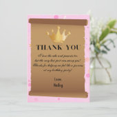 Princess Crown Pink Dankeschön Karte (Stehend Vorderseite)