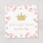 Princess Crown Pink Gold Boutique Business Card Begleitkarte (Vorderseite)
