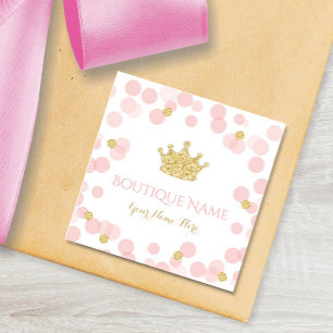 Princess Crown Pink Gold Boutique Visitenkarte Begleitkarte