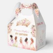 Princess Crown Pink Gold Floral Birthday Medium Geschenkschachtel (Vorderseite)