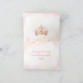 Princess Crown Pink Gold Girl Danke Karte (Innenseite)