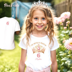 Princess Crown Pink Gold Girl Geburtsname T-Shirt