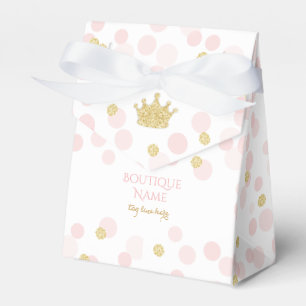 Princess Crown Pink Gold Glitzer Confetti Dots Geschenkschachtel