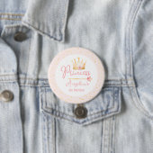 Princess Crown Pink Little Girl Birthday Button (Beispiel)