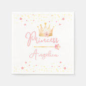 Princess Crown Pink Little Girl Birthday Serviette (Vorderseite)