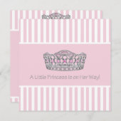 Princess Crown Pink White Baby Dusche Einladung (Vorne/Hinten)