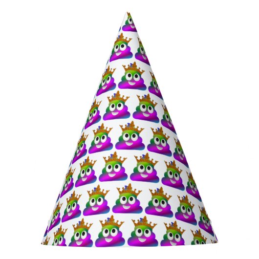 Princess Crown Rainbow Emoji Kackte Partyhütchen (Vorderseite)