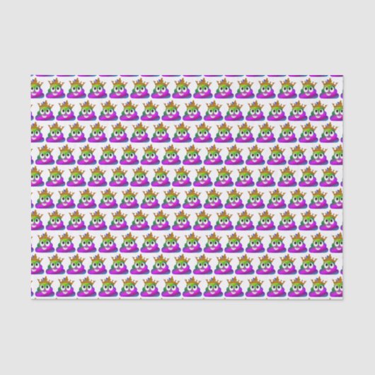 Princess Crown Rainbow Emoji Kackte Seidenpapier (Vorderseite)