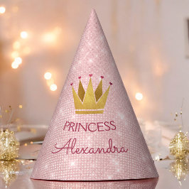 Princess Crown Rose Gold Blush Pink Sparkone Partyhütchen