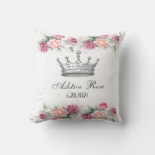 Princess Crown Rose Personalisiertes Kinderpilz Kissen (Vorderseite)