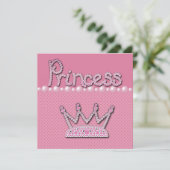 Princess Crown Shows & Jewel Schnuller Babydusche Einladung (Stehend Vorderseite)